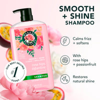 Herbal Essences Shampoo, Rose Hips + Passionfruit - Smooth Collection, Shiny Hair with Vitamin E & Jojoba, Safe for Color Treated Hair, Floral Scent, Cruelty-Free, Dermatologist-Tested, 29.2 Fl Oz