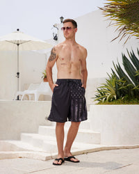 FT FENTENG Mens Swim Trunks for Men, Hawaii Quick Dry Beach Swimming Trunks, Vintage Black American Flag Board Shorts Men's Swimwear Bathing Suit with Mesh Lining, X-Large