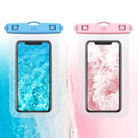 YOSH IPX8 Waterproof Phone Case 2 Pack, Fits Up to 7.0", Blue & Pink