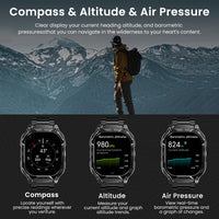 AMAZTIM Smart Watch with GPS – Rugged Outdoor Fitness Watch, 170+ Sports Modes, 5 ATM & IP69K, 15 Days Battery, 1.96" AMOLED, Bluetooth Call, for Android & iOS (Includes Silicone & Steel Bands)