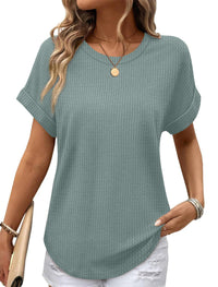Sampeel Shirts for Women Trendy Summer Tops Spring Outfits Western Fashion Clothing Beach Vacation Clothes St Patricks Day Shirt Seagrass Green L