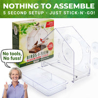 Nature Anywhere Window Bird Feeder - Weather Proof Transparent Acrylic Bird Feeders for Outdoors - Enhanced Suction Grip, Bird Watching for Cats, Easy-to-Clean, Outdoor Birdhouse Feeder (1 Unit)