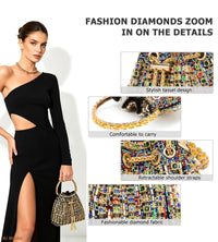 Sweetovo Sparkly Rhinestone Clutch Purse, Diamond Evening Bag with Chain