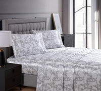 Beatrice Home Fashions 100% Luxury Satin Polyester Sheet Set, King, Marble