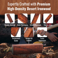 IECAP LLC Bookmatched Desert Ironwood Knife Handle Scales (Burl Ball Pattern) – Grade A, 1 Pair – Exotic Wood Knife Handle Material – Natural Iron wood Scales for Knife Making – 5 1/8 x 1 3/4 x 1/2 in