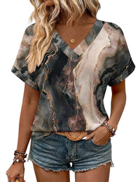 Zeagoo Womens Summer Tops Dressy Cute Short Sleeve Shirts V Neck Blouses Business Casual Work Tee 2026