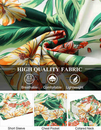 COOFANDY Mens Hawaiian Shirt for Men Short Sleeve Beach Shirts Tropical Cruise Shirt, White - Flower, X-Large