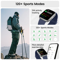 Smart Watch with Alexa Built-in, 1.83" HD Touchscreen Fitness Tracker with Bluetooth Calling, Fitness Watch with Heart Rate/Sleep Monitor/120+ Sports, IP68 Waterproof Smartwatch for Android iOS, Blue