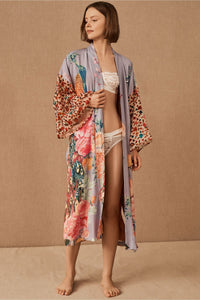 NFASHIONSO Women's Fashion Geometry Print Cover ups Tunic Kimono Cardigan Shawl