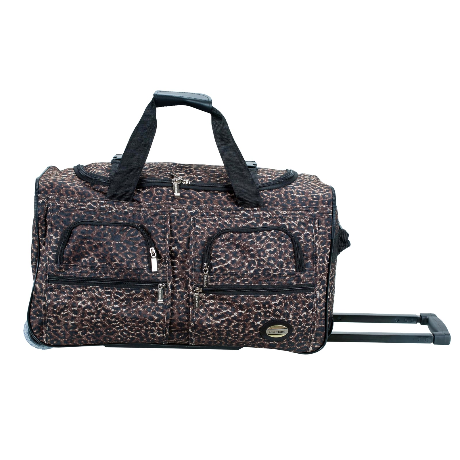 Rockland 22" Polyester Rolling Duffel Bag, Leopard