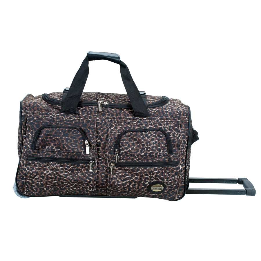 Rockland 22" Polyester Rolling Duffel Bag, Leopard