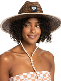 Roxy Women's Tomboy Woven Straw Hat | Wide Brim | Adjustable | Sun Protection | Beach | Vacation | Natural - Beige, Small/Medium