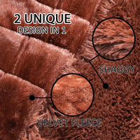 YUSOKI Brown King Faux Fur Winter Blanket,2 Layers,90"x104",Without Pillows Big Soft Plush Fuzzy Large Warm Fluffy Blanket for Bed