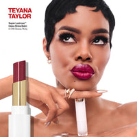 REVLON Super Lustrous Glass Shine Balm, Sheer Glossy Tinted Lip Balm, Hydrating Formula with Hyaluronic Acid, Aloe & Rose Quartz, 008 Rum Raisin, 0.11 oz