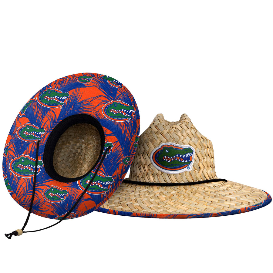 FOCO unisex adult Ncaa College Team Logo Floral Sun Straw Hat, Team Logo, One Size US