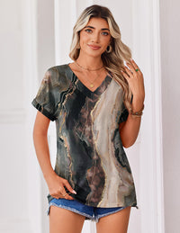Zeagoo Womens Summer Tops Dressy Cute Short Sleeve Shirts V Neck Blouses Business Casual Work Tee 2026