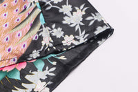 Kimono Palace Women Lightweight Robe Kimono Soft Bathrobe Bridal Party, Black Large