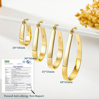 DORANA Large 14K Gold Plated Hoop Earrings for Women Oval Hoop Earrings Sterling Hoop Earring Lightweight Big Hoops Earrings