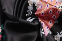 Kimono Palace Women Lightweight Robe Kimono Soft Bathrobe Bridal Party, Black Large