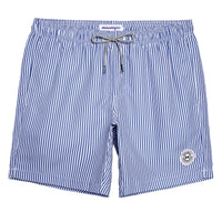 maamgic Mens Swim Trunks Quick Dry Swim Shorts with Mesh Lining Funny Swimwear Bathing Suits 7inch Blue Striped Medium