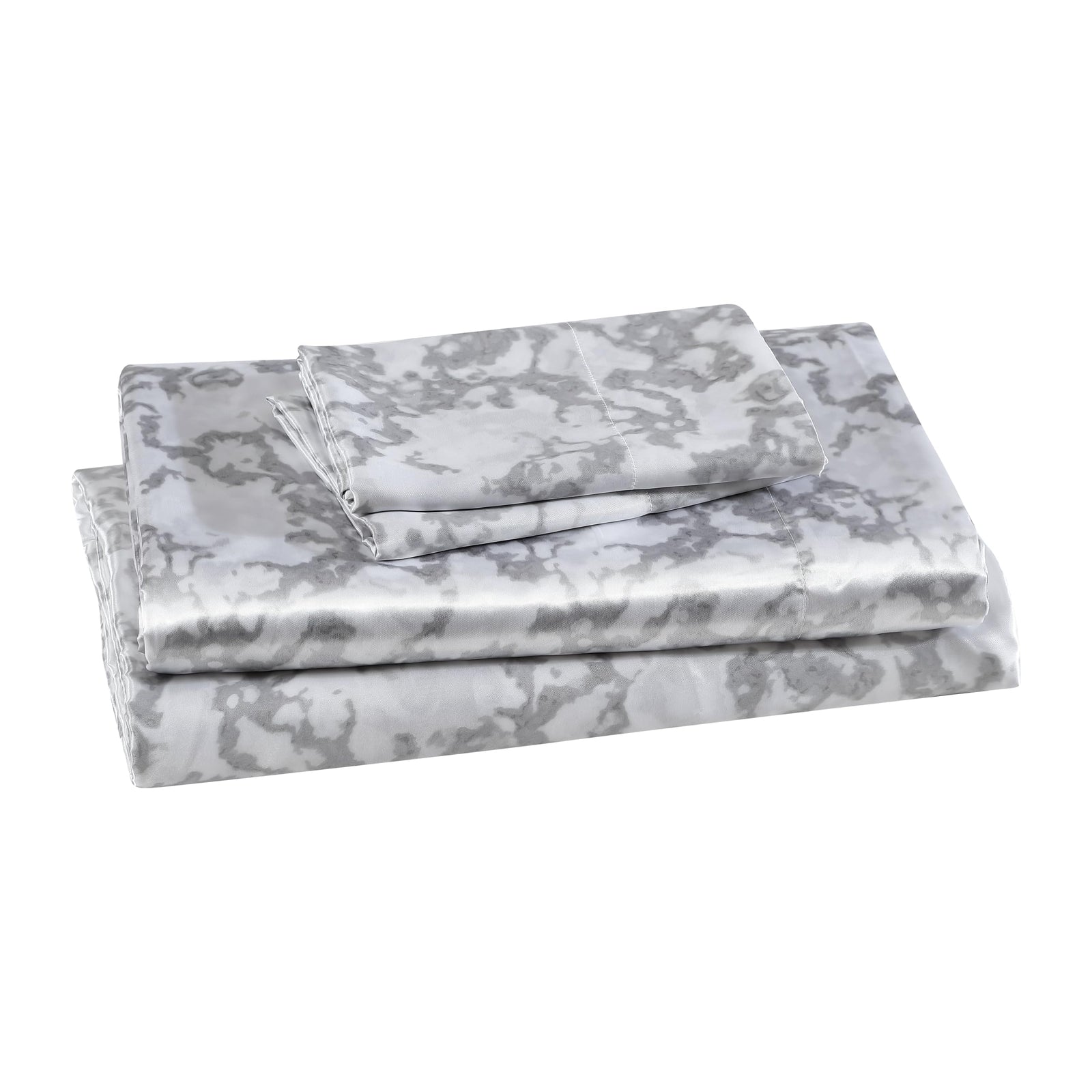 Beatrice Home Fashions 100% Luxury Satin Polyester Sheet Set, King, Marble