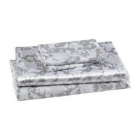 Beatrice Home Fashions 100% Luxury Satin Polyester Sheet Set, King, Marble