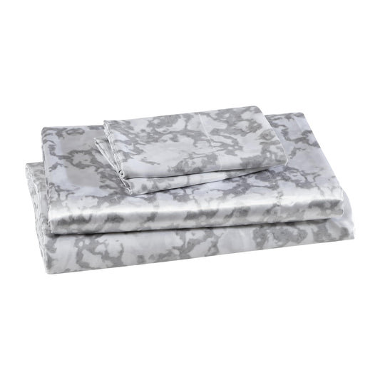Beatrice Home Fashions 100% Luxury Satin Polyester Sheet Set, King, Marble