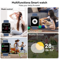 BOOOMIC Smart Watch with Alexa Built-in, 1.83" HD Touchscreen, Bluetooth 5.3 Calls/Notifications, Fitness Watch with Heart Rate/Sleep Monitor, 120+ Sports Modes, IP68 Waterproof Smartwatch (Blue)