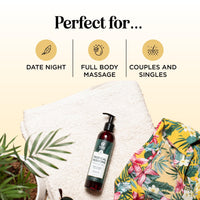 Tropical Sensual Massage Oil for Couples - Complete Relaxation Full Body Massage Oil for Date Night with Smooth Gliding Coconut and Sweet Almond Oil with Mango Scent - Non GMO Gluten Free and Vegan