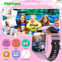 Smart Watch for Kids, 1.85" Fitness Tracker with Heart Rate, Sleep Monitor, IP68 Waterproof Smartwatches with Video Music, Pedometer, Game, NO APP/Phone, Gift for Boys Girls. (Classic, Pink)