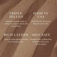 Caswell-Massey Triple Milled Heritage Woodgrain Sandalwood Three-Soap Set, Scented & Moisturizing Bath Soap, Made In The USA, 3 Count (Pack of 1)