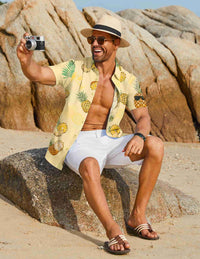 COOFANDY Mens Hawaiian Shirts Short Sleeve Button Down Summer Shirt Tropical Beach Wear
