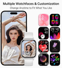 Smart Watch for Women Men (Answer/Make Call), Fitness Tracker, 1.83" HD Screen with 24-Hour Heart Rate/Sleep Monitor, IP68 Waterproof, 130+ Sports Modes, Smartwatch for Android iOS, White