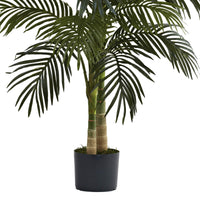 Nearly Natural 4ft Golden Cane Palm, Double Stalk Artificial Tree With Lush Realistic Foliage Maintenance Free Indoor Faux Palm Plant For Living Room, Easy Setup, Perfect Tropical Decoration