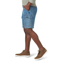 Wrangler Authentics mens Classic Stretch Cargo Shorts, Medium Tint Denim, 36 US