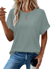 Sampeel Shirts for Women Trendy Summer Tops Spring Outfits Western Fashion Clothing Beach Vacation Clothes St Patricks Day Shirt Seagrass Green L