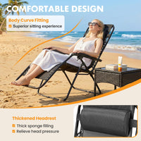 NEWBULIG Zero Gravity Chairs Set of 2, Lounge Chair Folding Portable Adjustable Camping Reclining Chairs with Adjustable Pollow, Mesh Back, Cup Holder Trays Lawn Patio Chair for Pool Beach