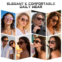 DANAMY Sunglasses Womens Polarized Sunglasses for Women Trendy Designer Mirrored UV Protection Sun Glasses