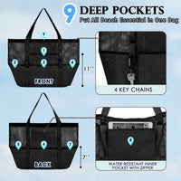 Fammart Extra Large Mesh Beach Bag for Women, Top Zipper Closure Pool Tote, SandProof Cruise Essentials 2026 Family Travel