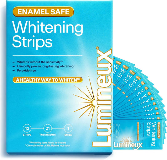 Lumineux Teeth Whitening Strips - 21 Treatments (3 Months) - Peroxide Free - Enamel Safe for Whiter Teeth - Whitening Without The Sensitivity - Dentist Formulated - Sensitivity