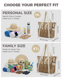HOMESPON Mesh Beach Bag Sandproof Water Resistant Tote Zipper Pool Bag