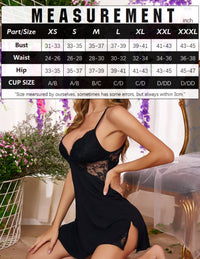 Avidlove Women Lingerie Lace Chemise Sleepwear Womens Nightgowns Sexy Black Large