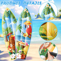 JellyArch 4 Pcs Hawaiian Inflatable Surfboard Tropical Flamingos Hawaiian Luau Party Decorations Blow up Pool Floats Surfboard Prop Wall Decor Palm Tree Summer Tiki Bar Pool Beach Party Decorations
