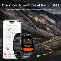 AMAZTIM Smart Watch with GPS – Rugged Outdoor Fitness Watch, 170+ Sports Modes, 5 ATM & IP69K, 15 Days Battery, 1.96" AMOLED, Bluetooth Call, for Android & iOS (Includes Silicone & Steel Bands)