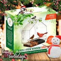 Nature Anywhere Window Bird Feeder - Weather Proof Transparent Acrylic Bird Feeders for Outdoors - Enhanced Suction Grip, Bird Watching for Cats, Easy-to-Clean, Outdoor Birdhouse Feeder (1 Unit)
