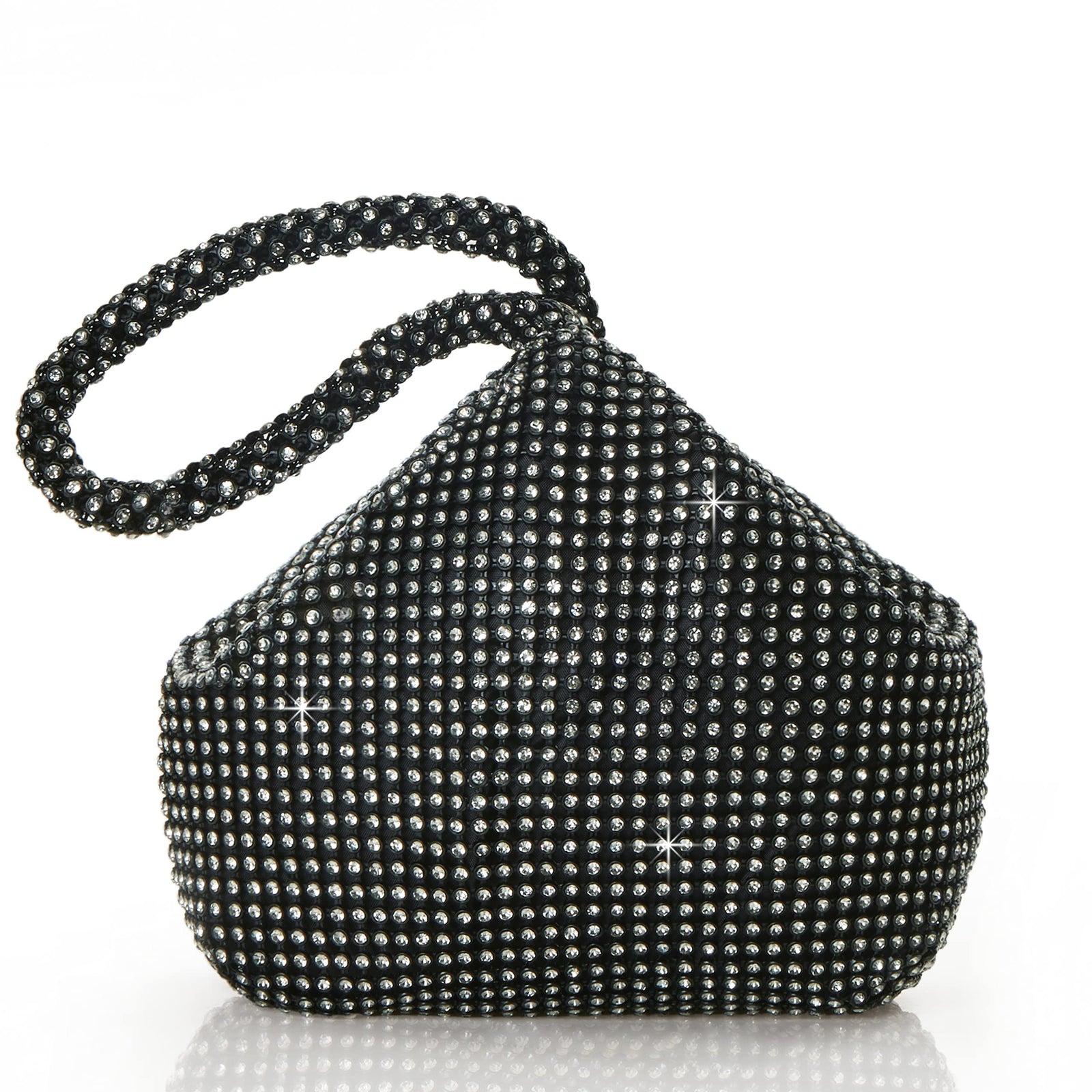 BABEYOND Women's Rhinestone Clutch Evening Bags Sparkly Glitter Triangle Purse for 1920s Party Prom Wedding