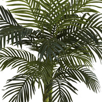 Nearly Natural 4ft Golden Cane Palm, Double Stalk Artificial Tree With Lush Realistic Foliage Maintenance Free Indoor Faux Palm Plant For Living Room, Easy Setup, Perfect Tropical Decoration