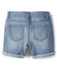 The Children's Place,Distressed Denim Midi Shorts,Peony Wash,10