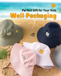 FURTALK Baby Sun Hat Smile Face Toddler Bucket Hat UPF 50+ Boys Girls 0-5Y