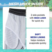 FT FENTENG Mens Swim Trunks for Men, Hawaii Quick Dry Beach Swimming Trunks, Vintage Black American Flag Board Shorts Men's Swimwear Bathing Suit with Mesh Lining, X-Large